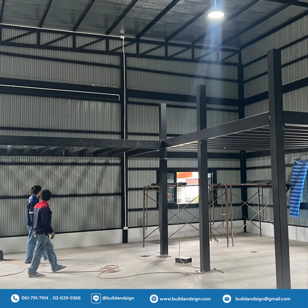 งานก่อสร้างโกดัง โรงงาน - Buildandsign construction services